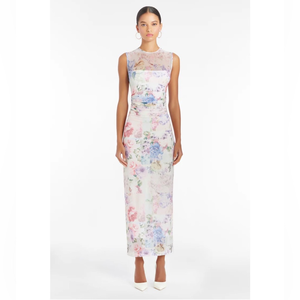 NWT Amanda Uprichard Lyle Sleeveless Midi Dress floral